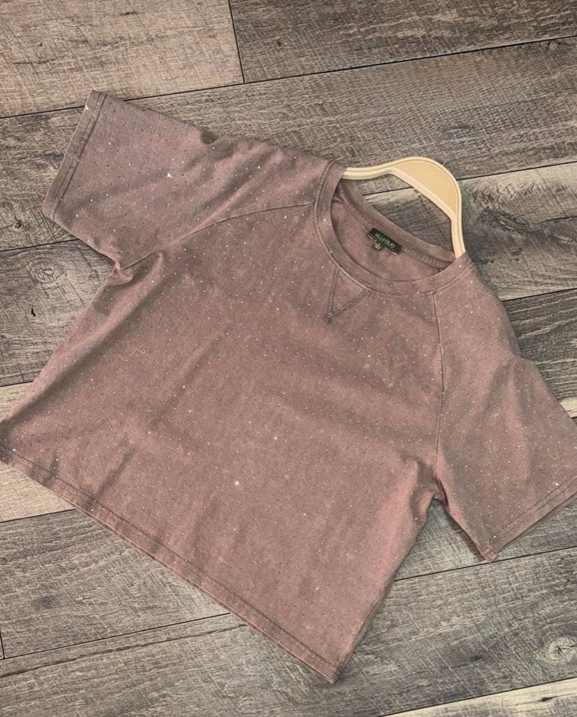 AS SEEN ON CASSIDY! The “Brooklyn" Cropped Rhinestone Tee in 5 Colors - PREORDER