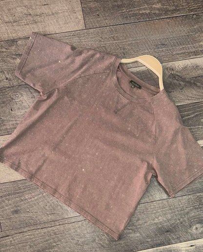 AS SEEN ON CASSIDY! The “Brooklyn" Cropped Rhinestone Tee in 5 Colors - PREORDER