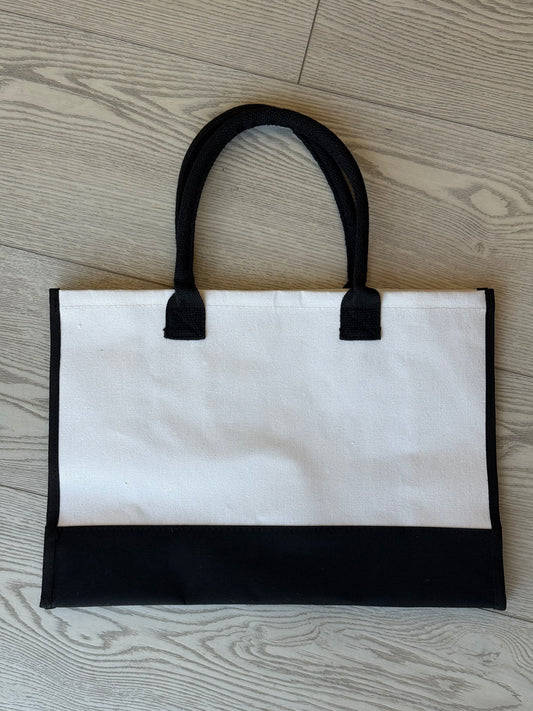 FINAL SALE!! Bride Tote Bag in Black and White