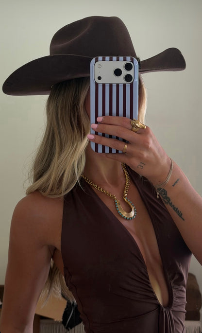 AS SEEN ON LAINEY! Horseshoe Necklace w/ Turquoise Stones