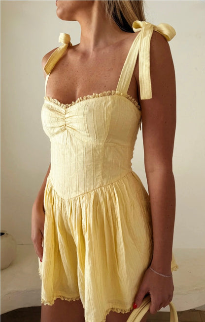 FINAL SALE!! The Regal Romper in Yellow