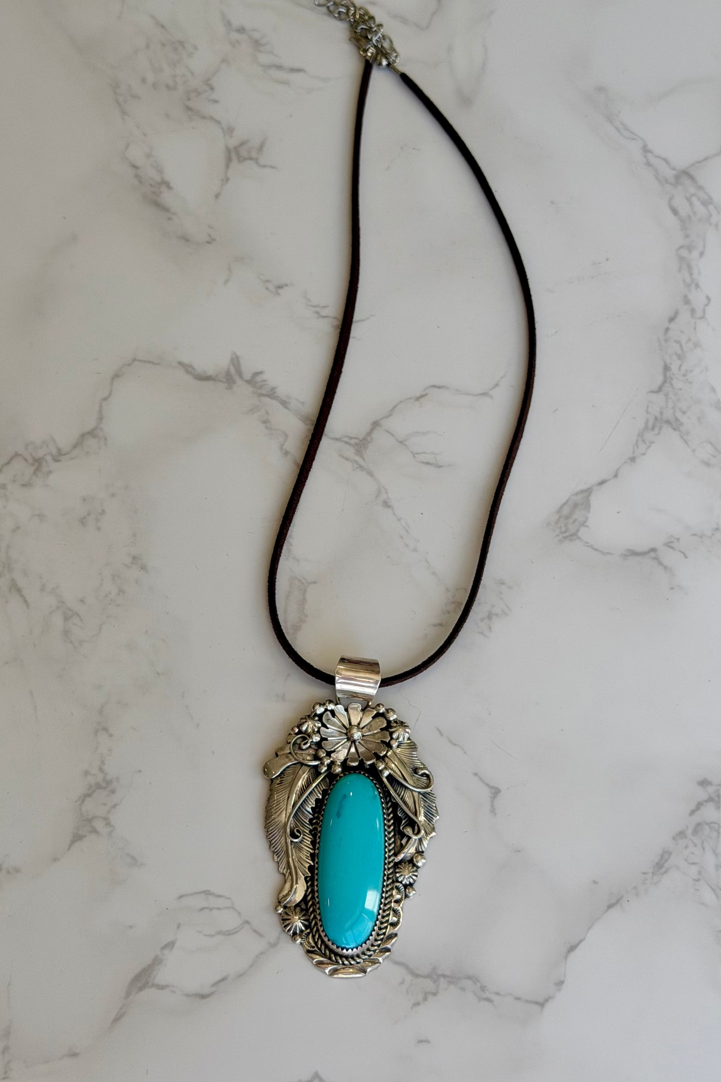 The “Sedona" Kingman Turquoise and Sterling Silver Necklace