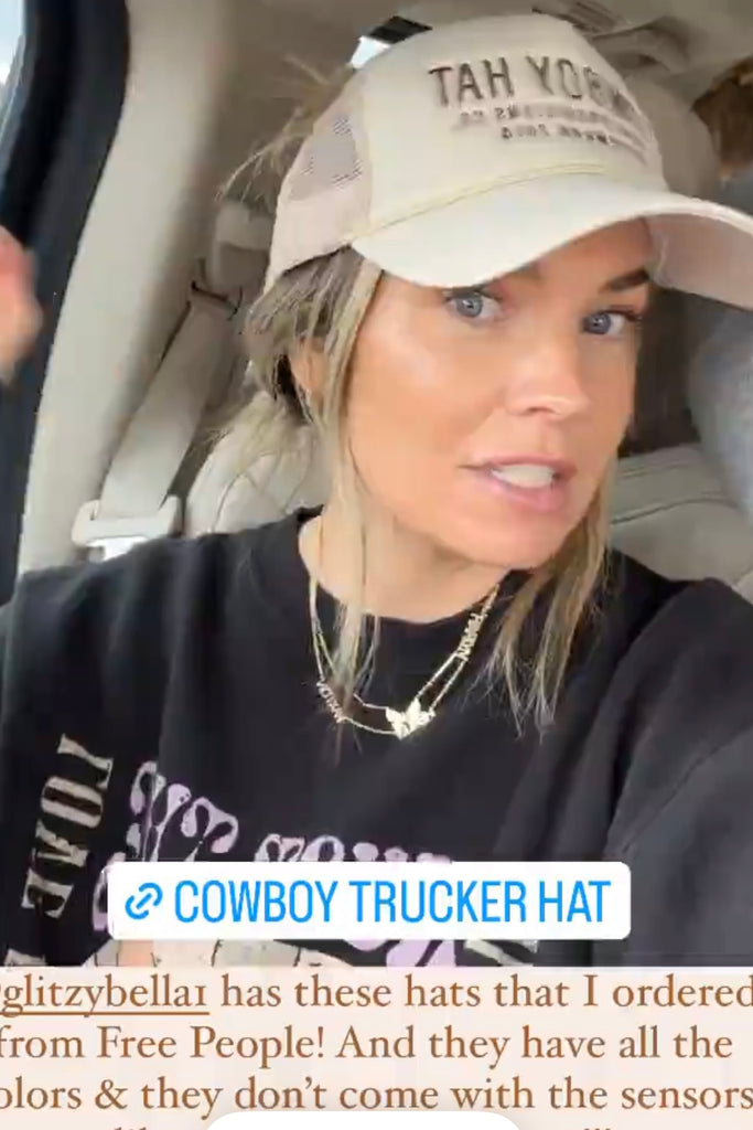 AS SEEN ON BRITT HORTON!! Cowboy Trucker Hat in Cream
