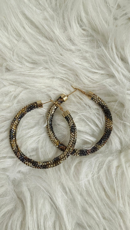 DOORBUSTER!! Leopard Crystal Hoop Earrings