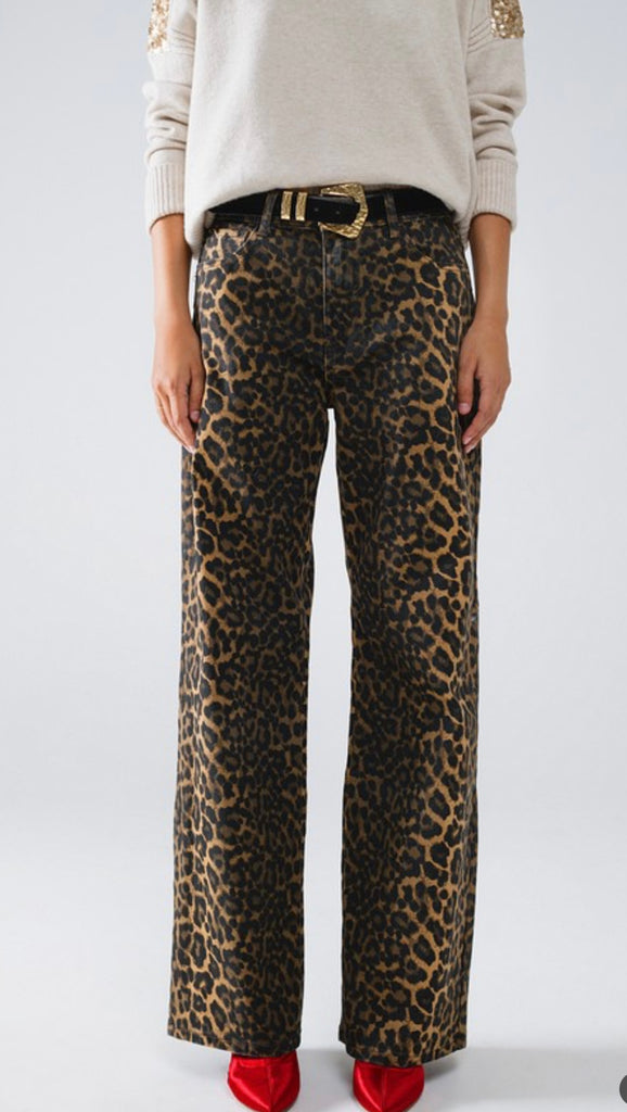 NEW!! Leopard Denim Pants