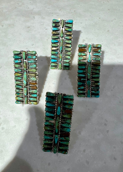 "Sierra" Adjustable Kingman Turquoise Rectangle Ring in 2 Styles