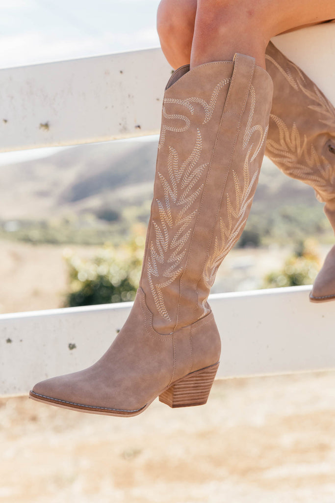 BEST SELLER!! The "Jules" Cowboy Boot in Taupe