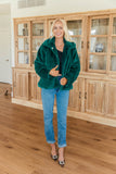 NEW!! Faux Fur Jacket in Emerald Green