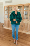 NEW!! Faux Fur Jacket in Emerald Green