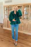 NEW!! Faux Fur Jacket in Emerald Green