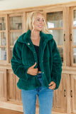 NEW!! Faux Fur Jacket in Emerald Green