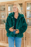 NEW!! Faux Fur Jacket in Emerald Green