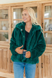 NEW!! Faux Fur Jacket in Emerald Green