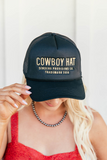 NEW!! Cowboy Trucker Hat in Black