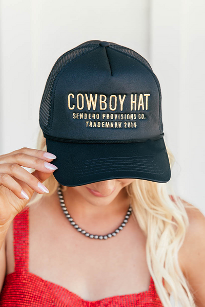 NEW!! Cowboy Trucker Hat in Black