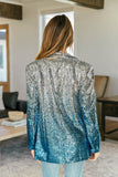 NEW!! Blue Multi Sequin Blazer