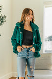 NEW!! Faux Fur Jacket in Emerald Green