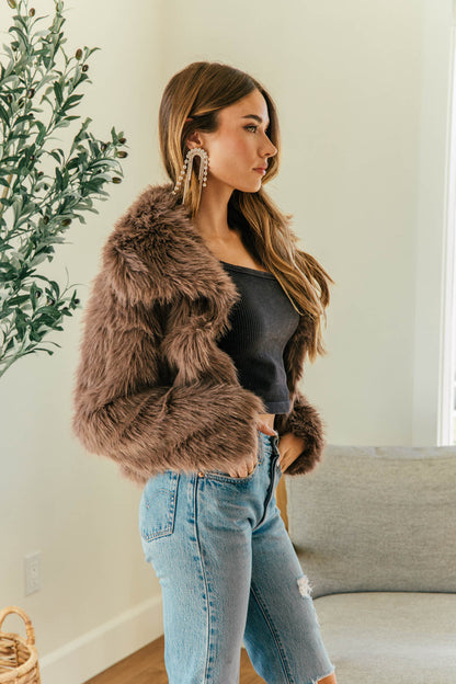 BEST SELLER!! Knock Out Cropped Faux Fur Jacket