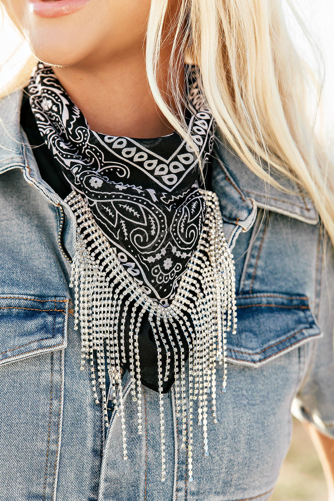 Crystal Fringe Bandana