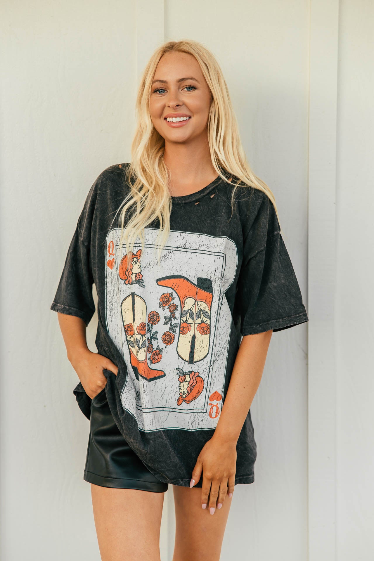 BEST SELLER!!  Poker Face Vintage Graphic Tee