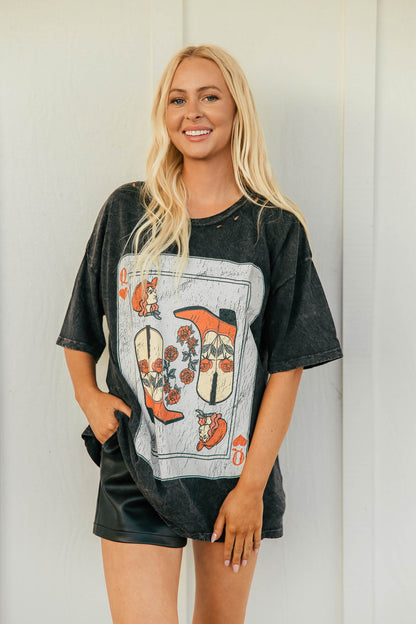 BEST SELLER!!  Poker Face Vintage Graphic Tee