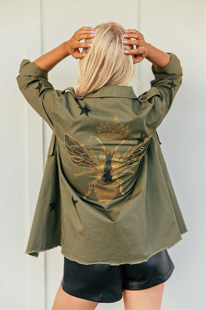 FINAL SALE!! Embellished Bee Shacket