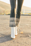 NEW!! The Wright Rhinestone Fringe Jeans in Charcoal