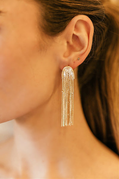 NEW!! 18k Gold Plated Tassle Earrings
