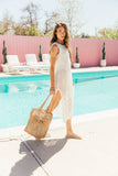 “Tropic” Raffia Beach Bag in Natural