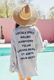 NEW!! "Locals Only" Long Sleeve Cover Up in Navy