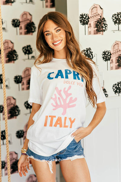 NEW!! Capri Graphic Tee in White