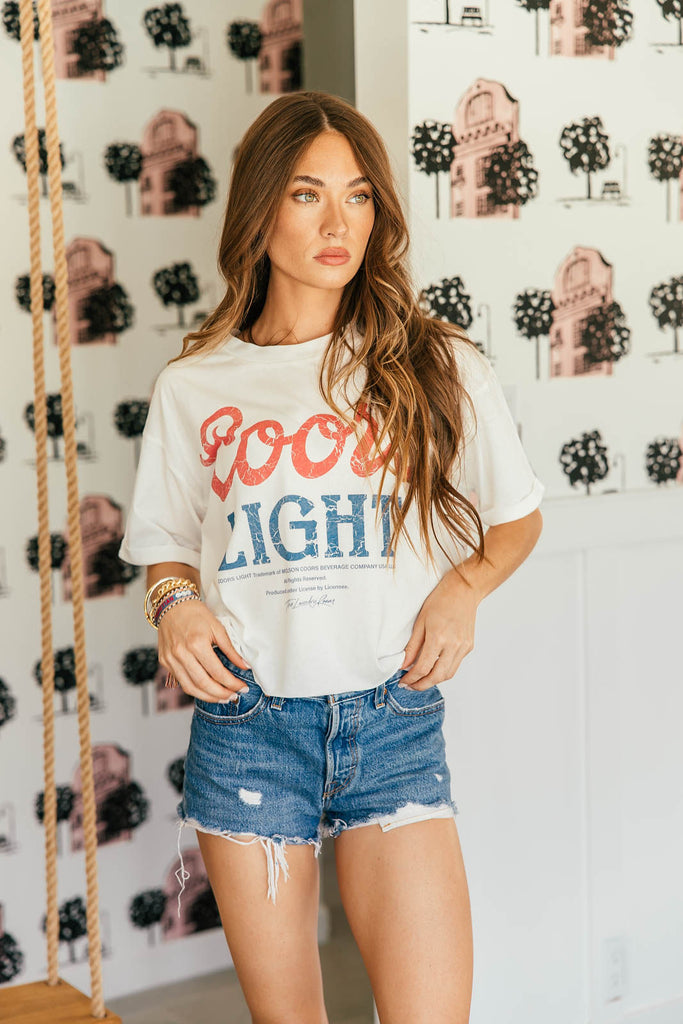 NEW!! Coors Light Cropped Tee in White