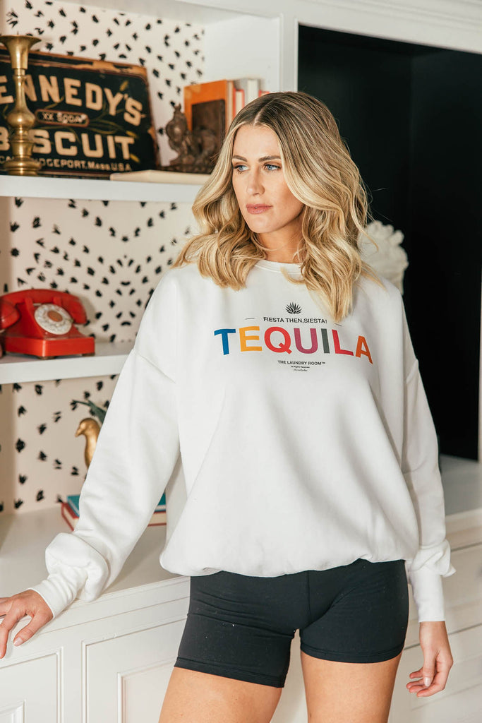 New!! "Tequila" Sweatshirt in White