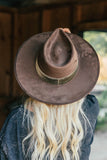 NEW!! The Luna Banded Suede Hat in Espresso Brown