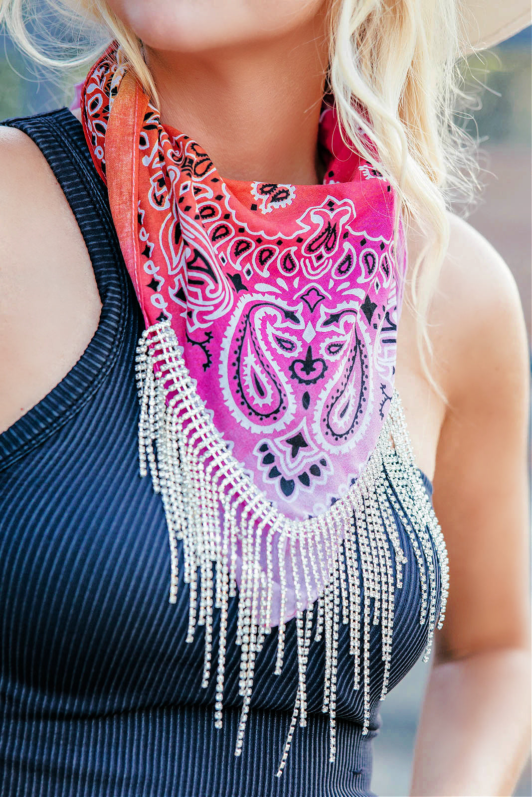 Crystal Fringe Bandana Ombre