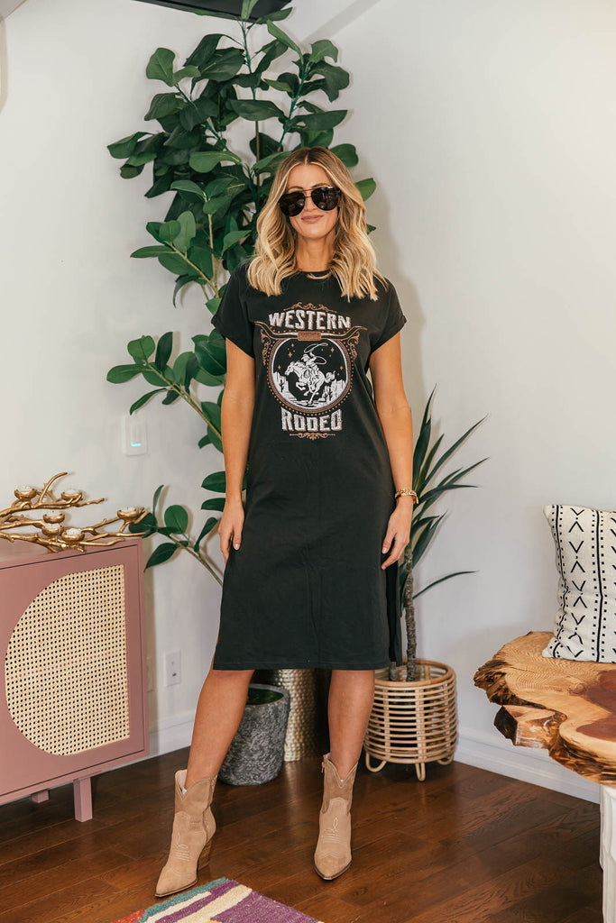 NEW & IN STOCK!! “Western Rodeo” Graphic T-Shirt Dress