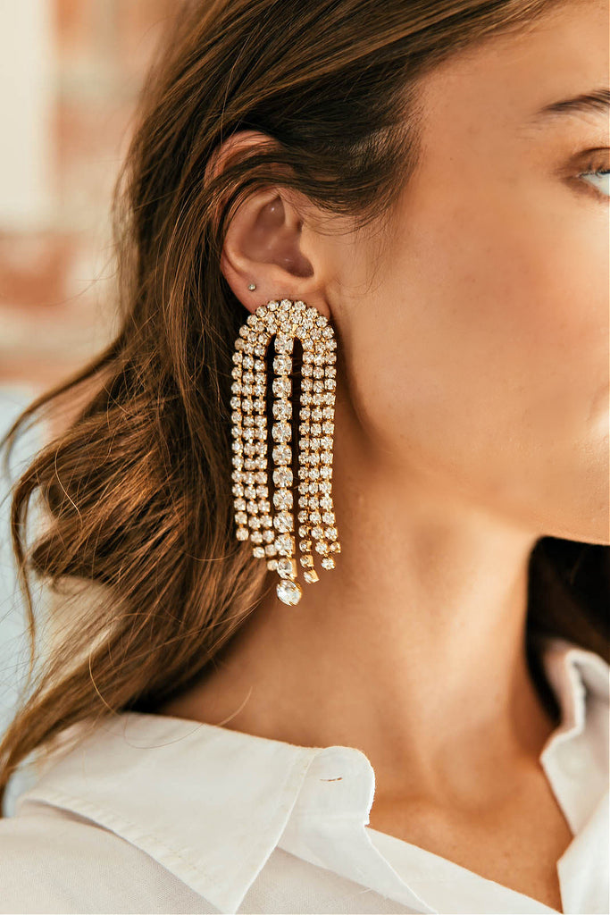 Catherine Popesco | Elongated Crystal Teardrop Earrings