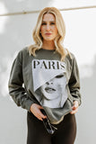 GB ORIGINAL!! The "Paris Print" Sweatshirt in Charcoal