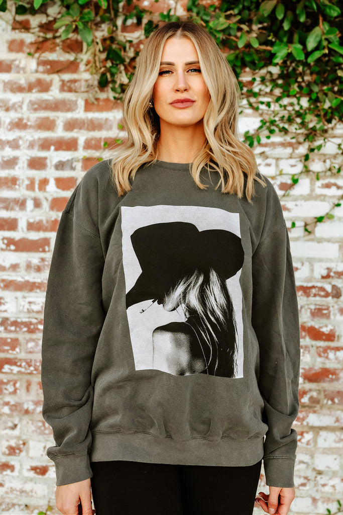 GB ORIGINAL!! The "Paris Cowgirl" Sweatshirt in Charcoal