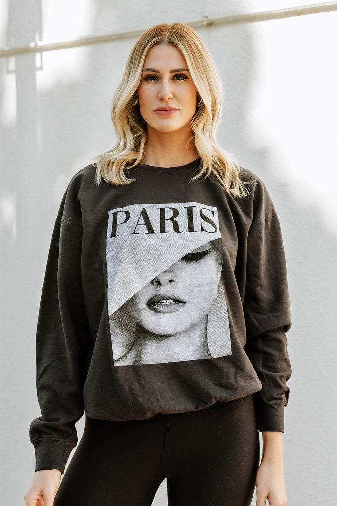 GB ORIGINAL!! The "Paris Print" Sweatshirt in Black