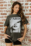 GB ORIGINAL!! The "Paris Print" Tee in Charcoal