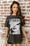 GB ORIGINAL!! The "Paris Print" Tee in Charcoal