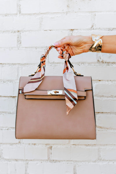 NEW!! Icon Structured Top handle Purse in Tan