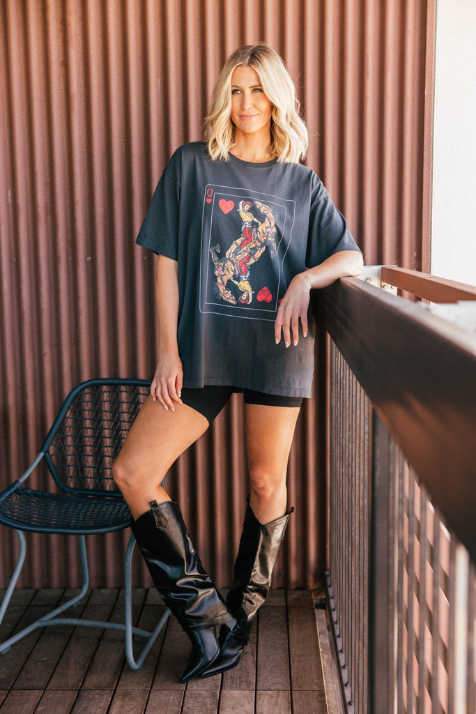 NEW!! Cowgirl Queen Graphic Oversized Tee