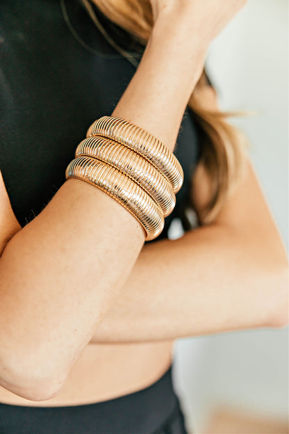 BEST SELLER!! Golden Hour Stretch Bracelet Set in Gold