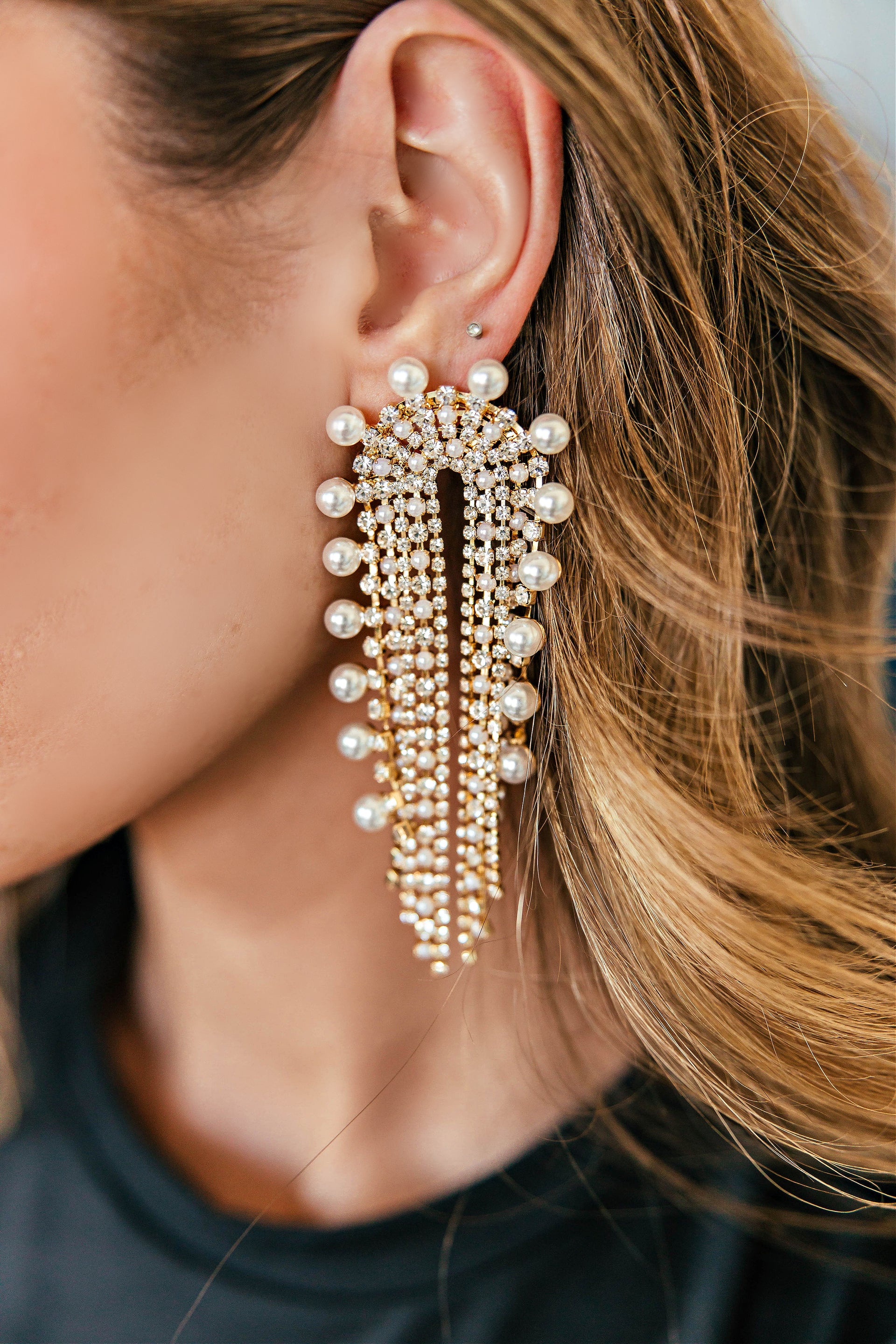 Classic Pearl Rainbow Earrings