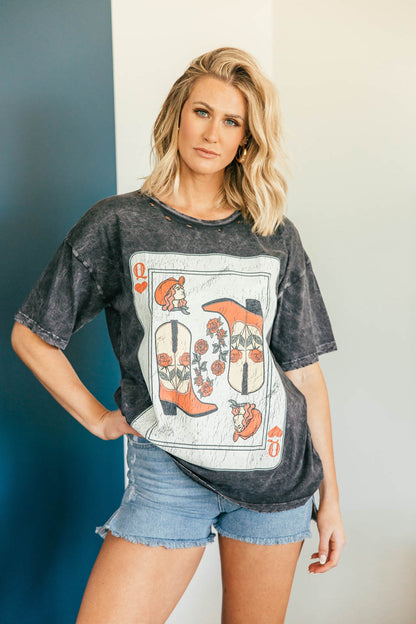 BEST SELLER!!  Poker Face Vintage Graphic Tee