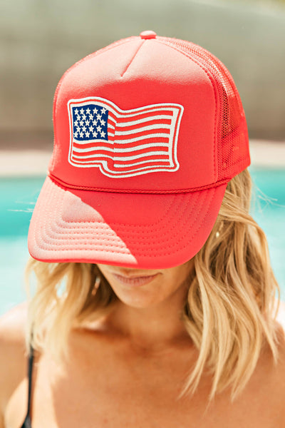NEW!! American Flag Trucker Hat