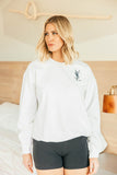 BEST SELLER!! Icon Embroidered Vintage Oversized Sweatshirt in White