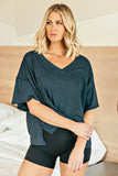 Kaylee V-Neck Tee in Navy